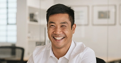 Young business professional smiling