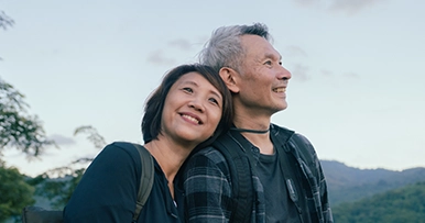 comprehensive products services couple hiking retirement
